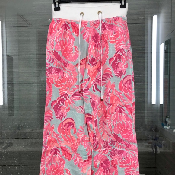 Lilly Pulitzer Pants - Lilly Pulitzer Palazzo Linen the Beach Pants Sz S